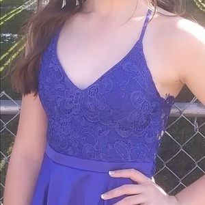 Royal blue lace short dress